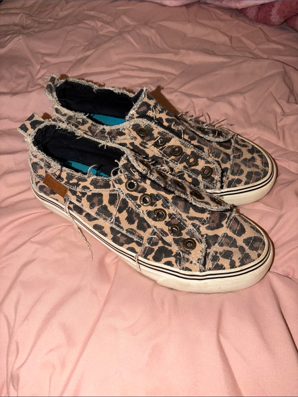 Blowfish Leopard Print Slip-On Sneakers in Tan and Black